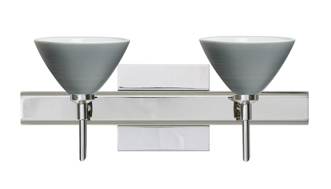 Besa Domi 2SW-1743TN-CR-SQ Bath Vanity Light 15 in. wide - Chrome