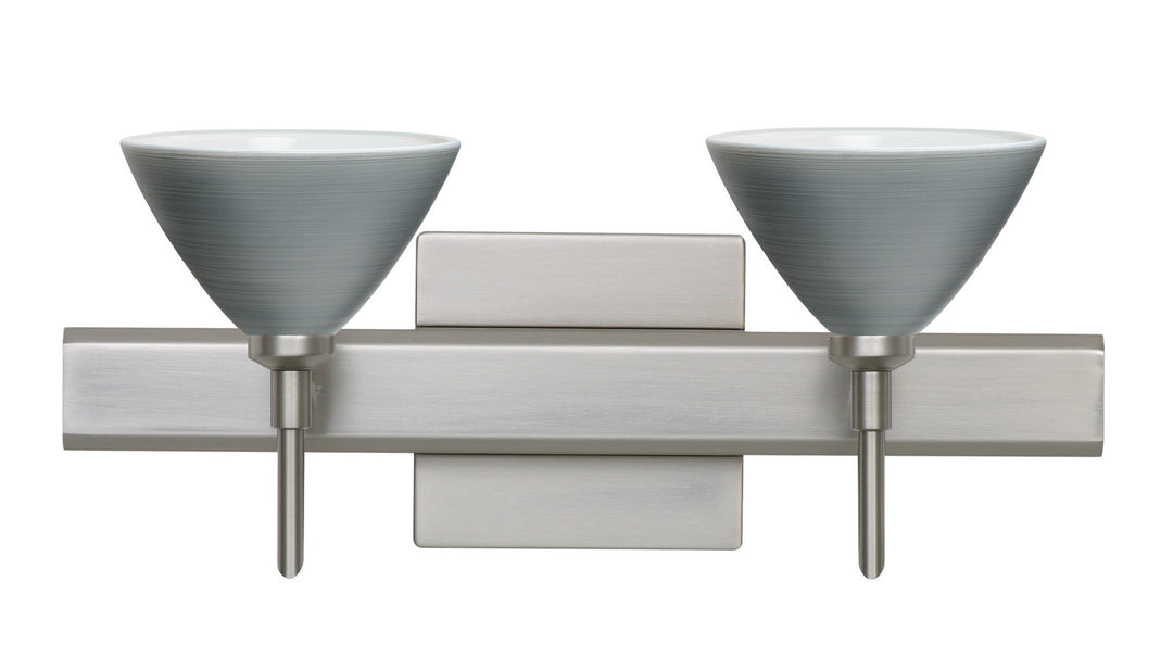 Besa Domi 2SW-1743TN-SN-SQ Bath Vanity Light 15 in. wide - Satin Nickel
