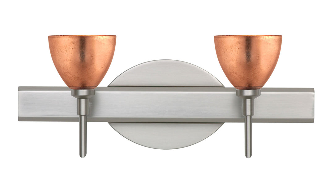 Besa Divi 2SW-1758CF-SN Bath Vanity Light 15 in. wide - Satin Nickel