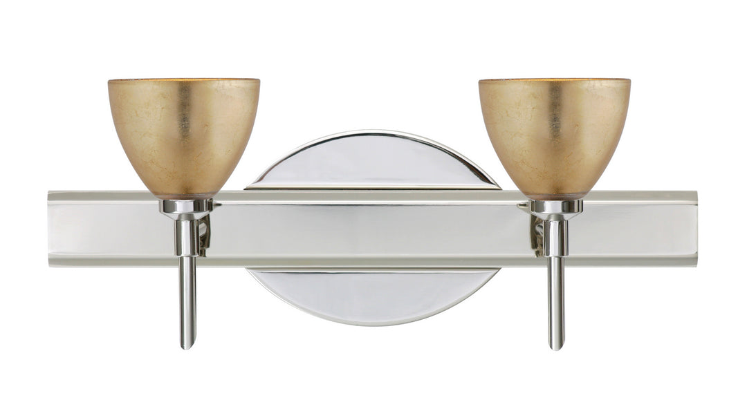 Besa Divi 2SW-1758GF-CR Bath Vanity Light 15 in. wide - Chrome