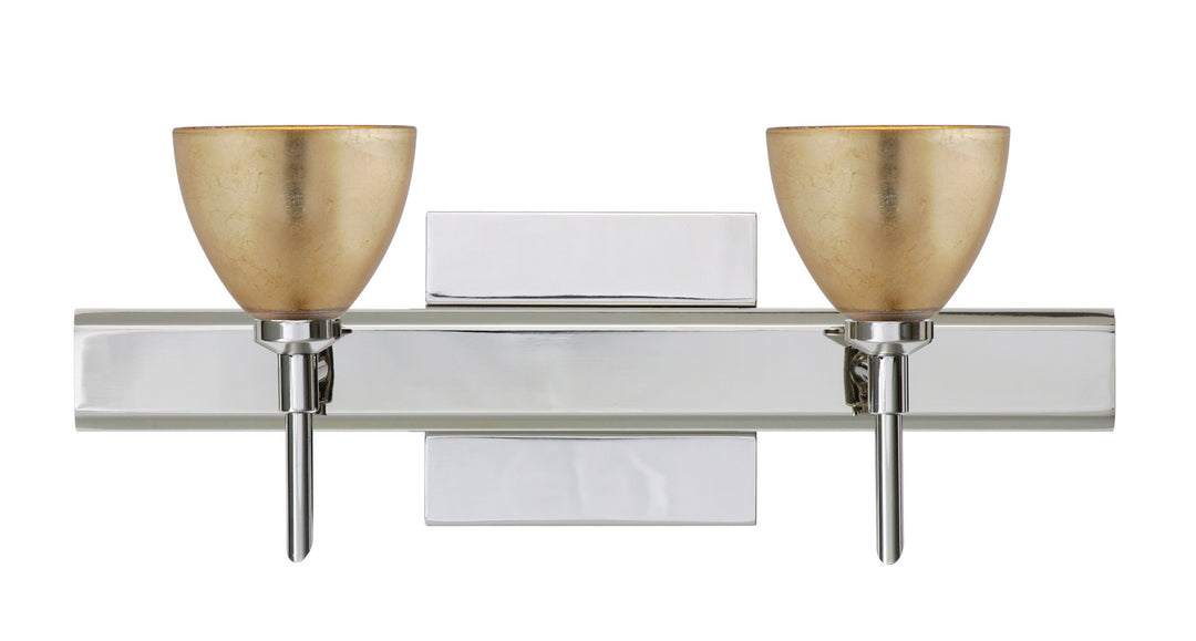 Besa Divi 2SW-1758GF-CR-SQ Bath Vanity Light 15 in. wide - Chrome