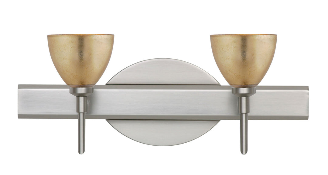 Besa Divi 2SW-1758GF-SN Bath Vanity Light 15 in. wide - Satin Nickel