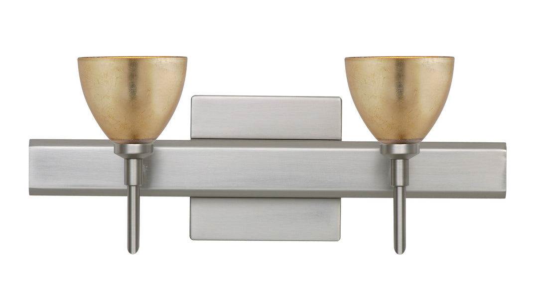 Besa Divi 2SW-1758GF-SN-SQ Bath Vanity Light 15 in. wide - Satin Nickel