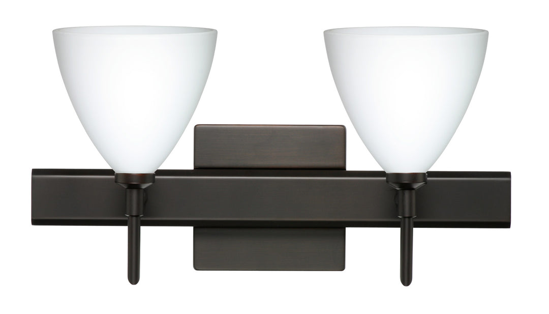 Besa Mia 2SW-177907-BR-SQ Bath Vanity Light 15 in. wide - Bronze