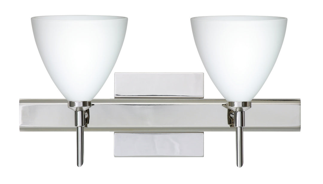 Besa Mia 2SW-177907-CR-SQ Bath Vanity Light 15 in. wide - Chrome