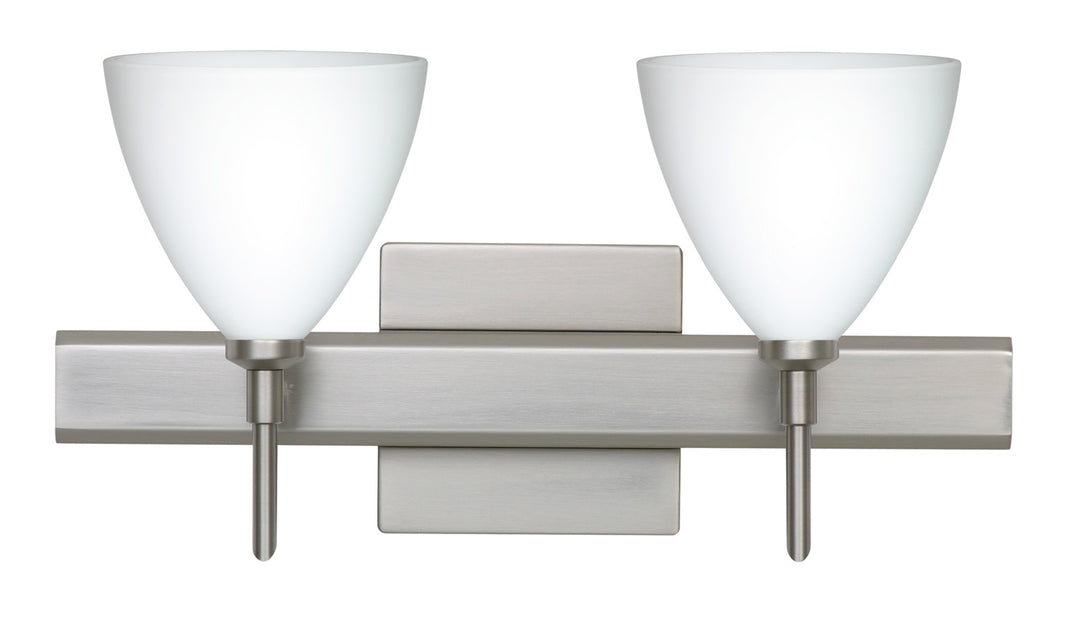 Besa Mia 2SW-177907-SN-SQ Bath Vanity Light 15 in. wide - Satin Nickel