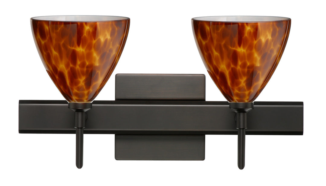 Besa Mia 2SW-177918-BR-SQ Bath Vanity Light 15 in. wide - Bronze