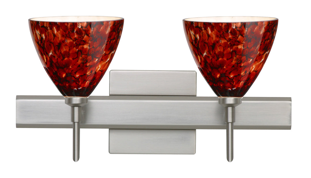 Besa Mia 2SW-177941-SN-SQ Bath Vanity Light 15 in. wide - Satin Nickel