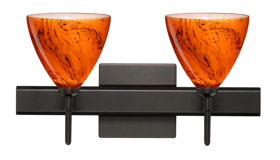 Besa Mia 2SW-1779HB-BR-SQ Bath Vanity Light 15 in. wide - Bronze