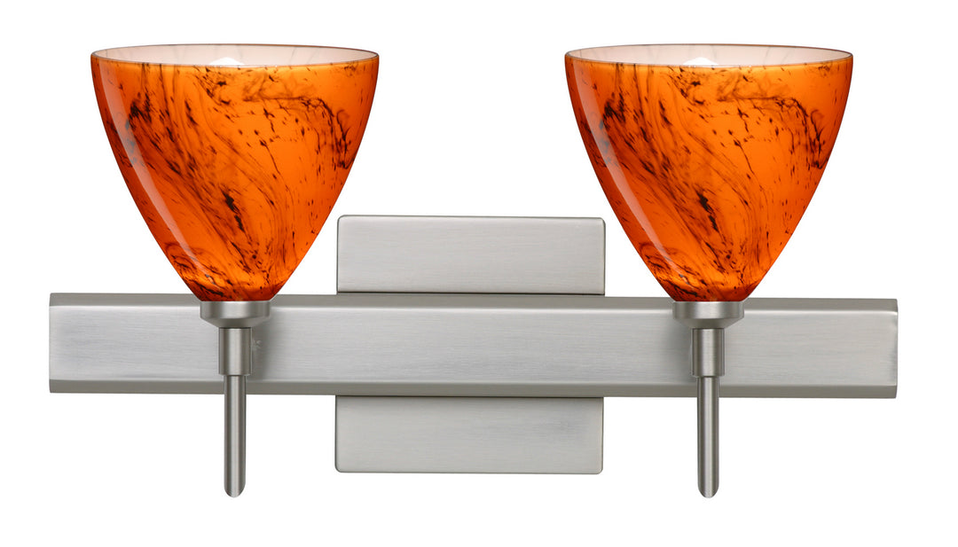 Besa Mia 2SW-1779HB-SN-SQ Bath Vanity Light 15 in. wide - Satin Nickel