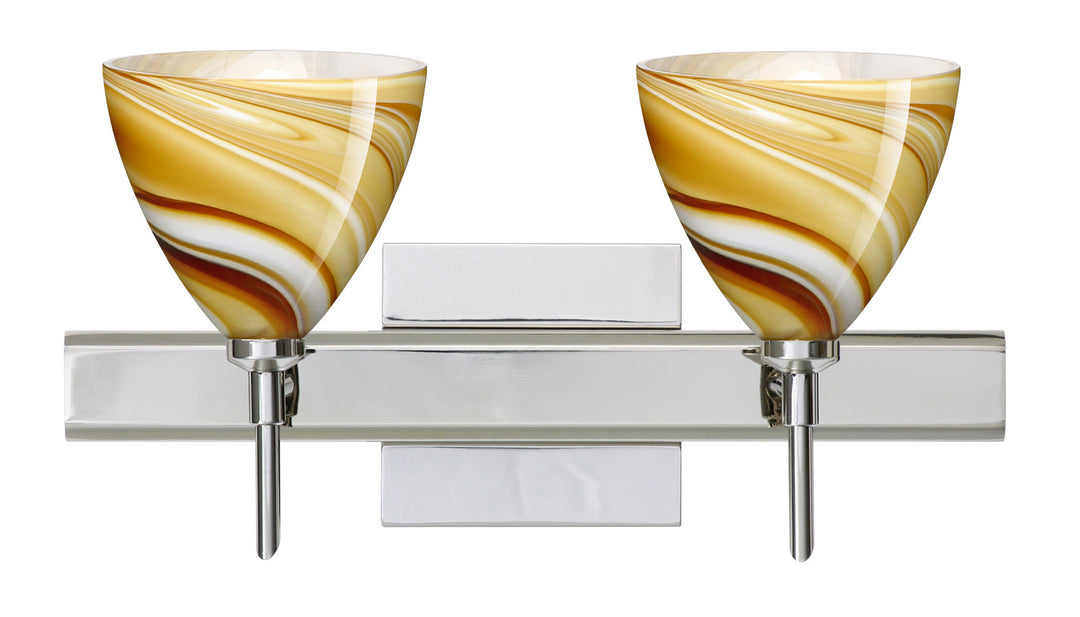 Besa Mia 2SW-1779HN-CR-SQ Bath Vanity Light 15 in. wide - Chrome