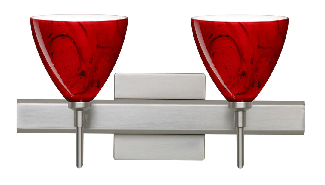 Besa Mia 2SW-1779MA-SN-SQ Bath Vanity Light 15 in. wide - Satin Nickel