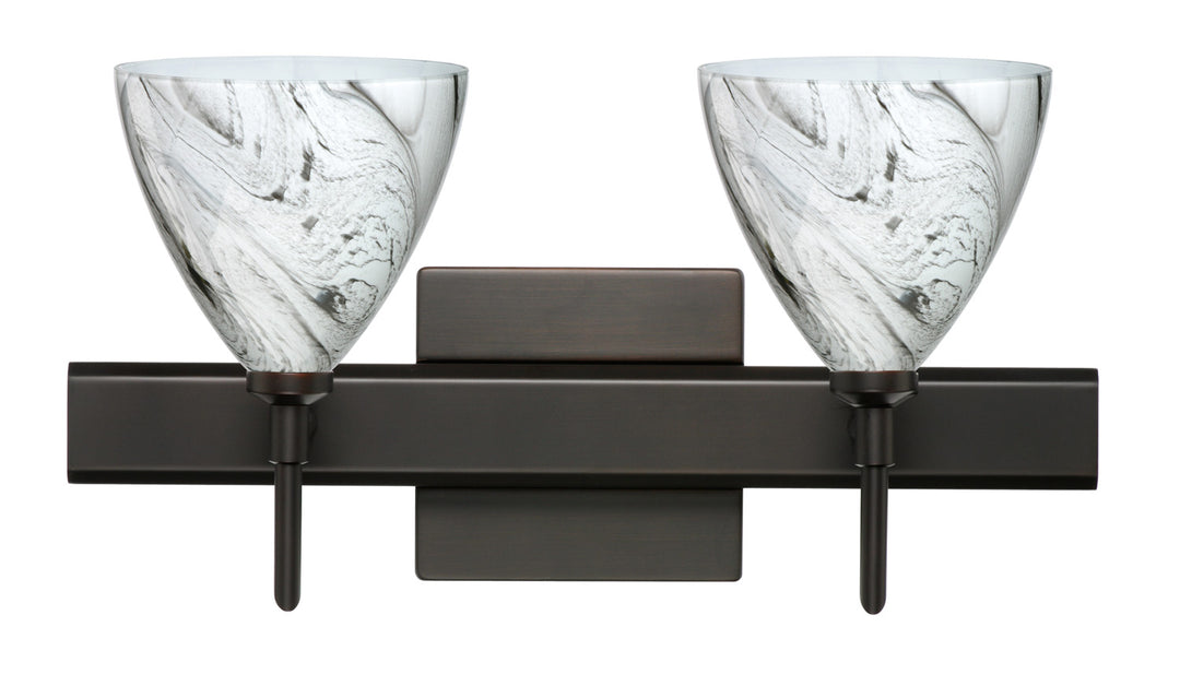 Besa Mia 2SW-1779MG-BR-SQ Bath Vanity Light 15 in. wide - Bronze