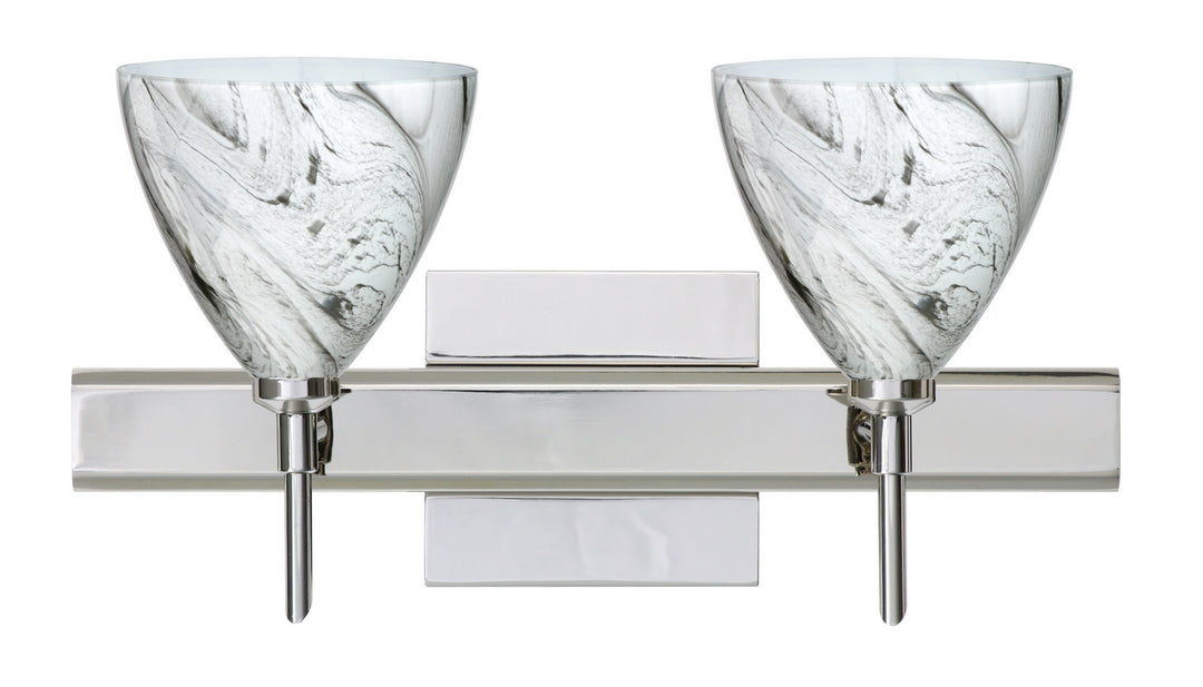 Besa Mia 2SW-1779MG-CR-SQ Bath Vanity Light 15 in. wide - Chrome