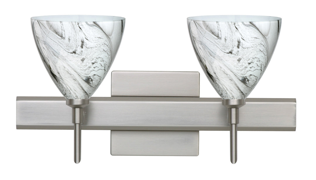 Besa Mia 2SW-1779MG-SN-SQ Bath Vanity Light 15 in. wide - Satin Nickel