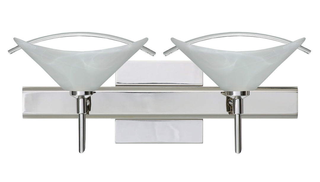 Besa Hoppi 2SW-181304-CR-SQ Bath Vanity Light 15 in. wide - Chrome