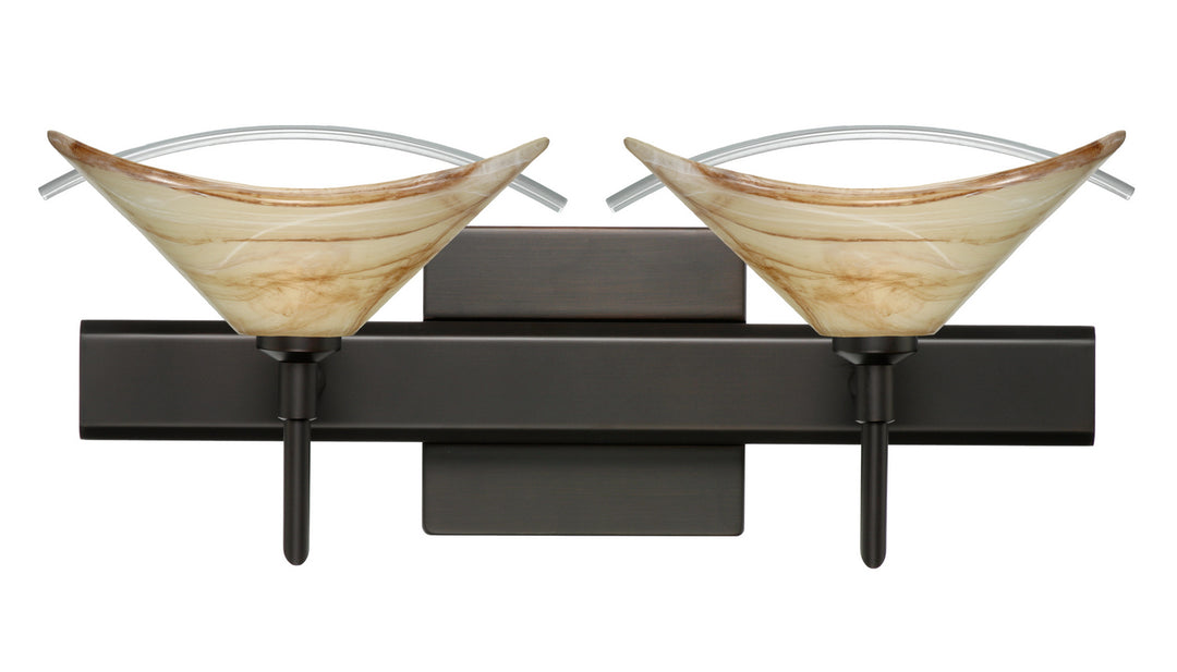 Besa Hoppi 2SW-181305-BR-SQ Bath Vanity Light 15 in. wide - Bronze