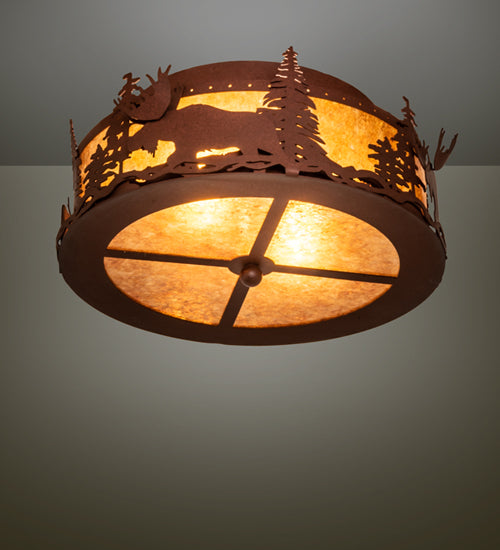 Meyda Tiffany Moose At Dusk 77902 Ceiling Light - Rust