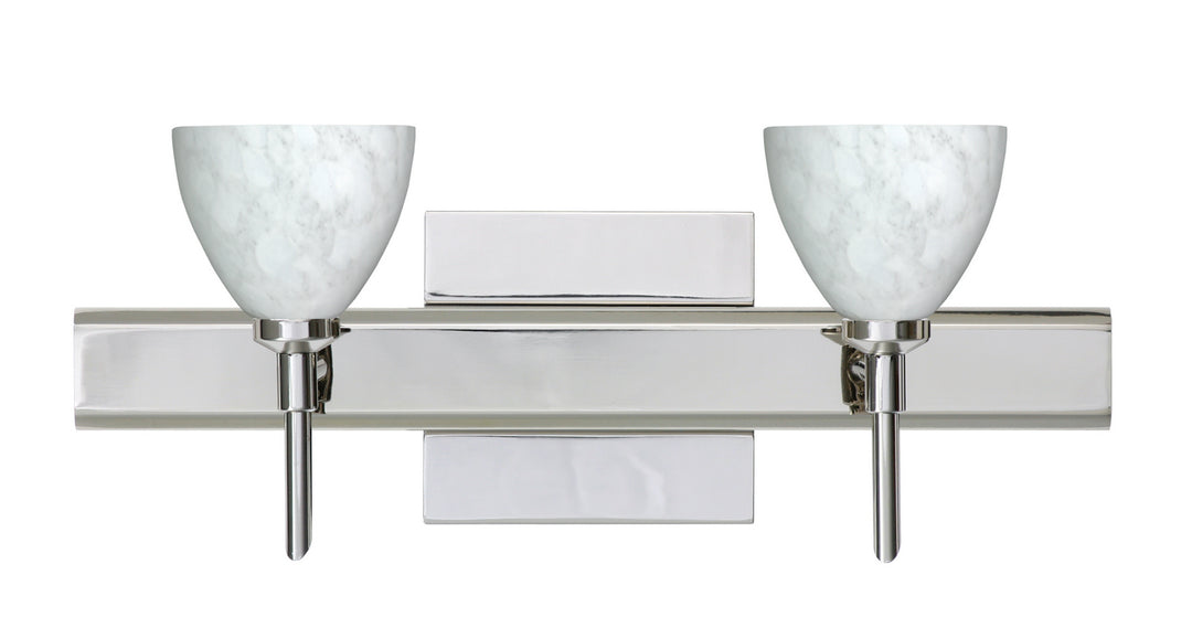 Besa Divi 2SW-185819-CR-SQ Bath Vanity Light 15 in. wide - Chrome