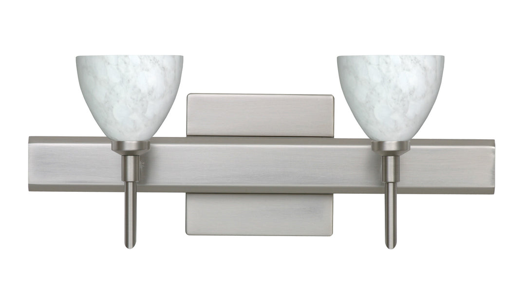 Besa Divi 2SW-185819-SN-SQ Bath Vanity Light 15 in. wide - Satin Nickel
