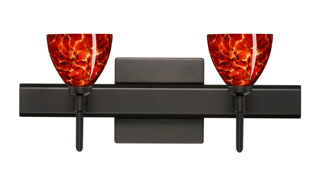 Besa Divi 2SW-185841-BR-SQ Bath Vanity Light 15 in. wide - Bronze