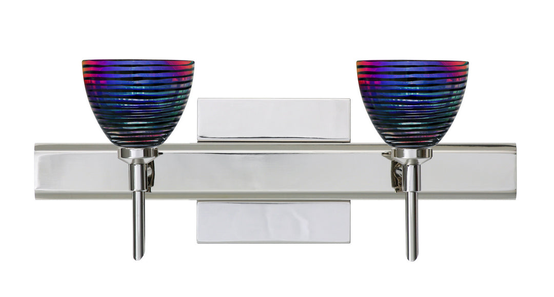 Besa Divi 2SW-1858DW-CR-SQ Bath Vanity Light 15 in. wide - Chrome