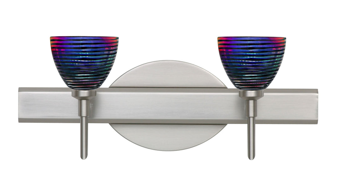 Besa Divi 2SW-1858DW-SN Bath Vanity Light 15 in. wide - Satin Nickel