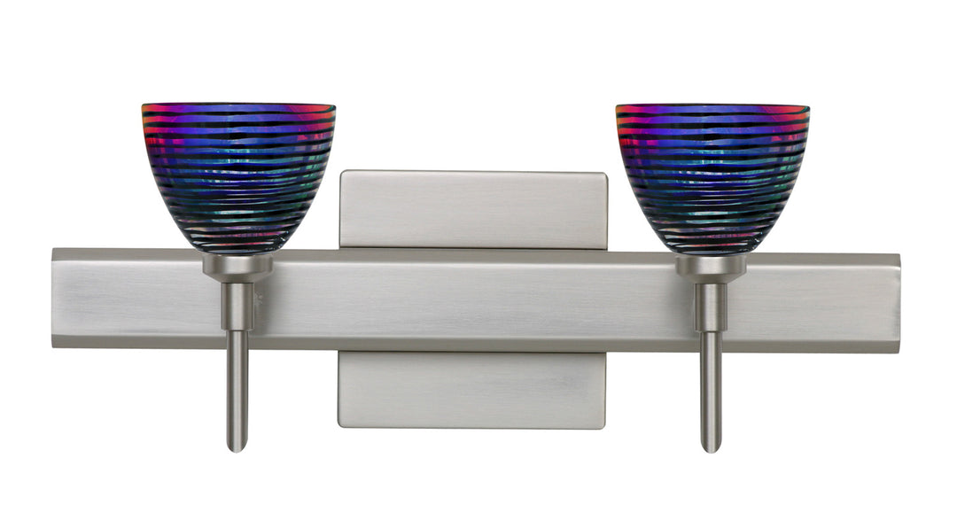 Besa Divi 2SW-1858DW-SN-SQ Bath Vanity Light 15 in. wide - Satin Nickel