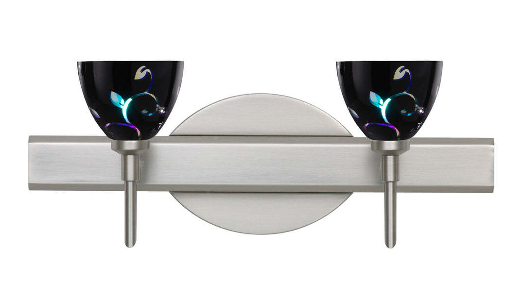 Besa Divi 2SW-1858VB-SN Bath Vanity Light 15 in. wide - Satin Nickel