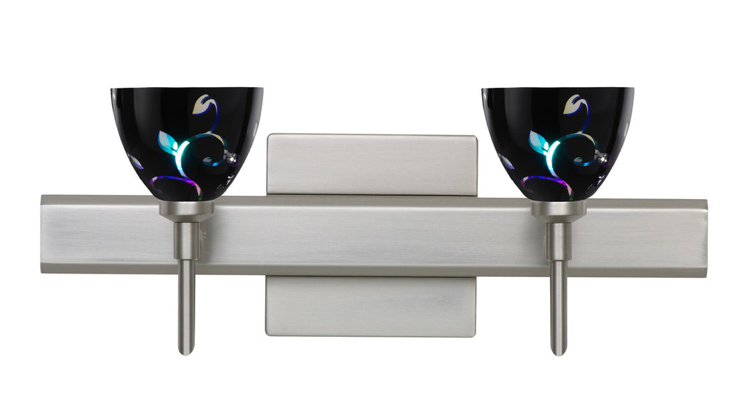 Besa Divi 2SW-1858VB-SN-SQ Bath Vanity Light 15 in. wide - Satin Nickel