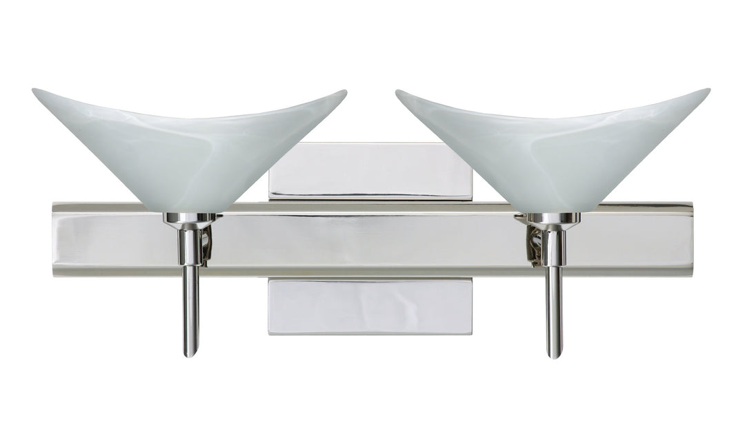 Besa Hoppi 2SW-191352-CR-SQ Bath Vanity Light 15 in. wide - Chrome