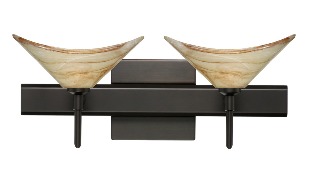 Besa Hoppi 2SW-191383-BR-SQ Bath Vanity Light 15 in. wide - Bronze