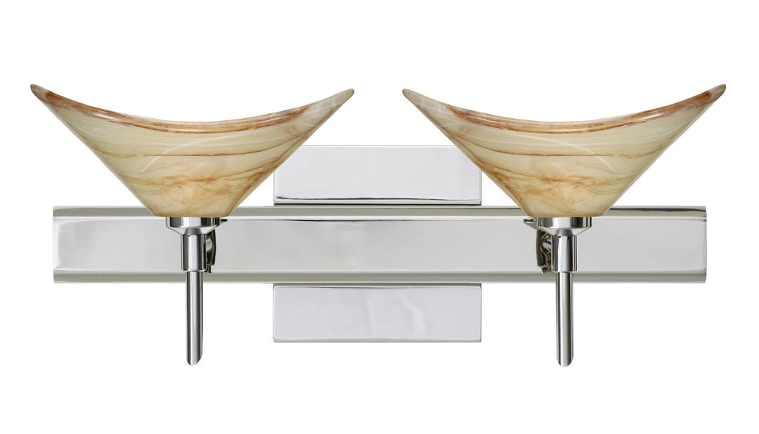 Besa Hoppi 2SW-191383-CR-SQ Bath Vanity Light 15 in. wide - Chrome