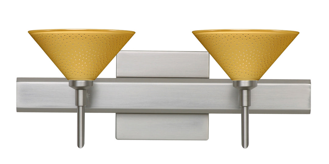 Besa Kona 2SW-282490-SN-SQ Bath Vanity Light 15 in. wide - Satin Nickel