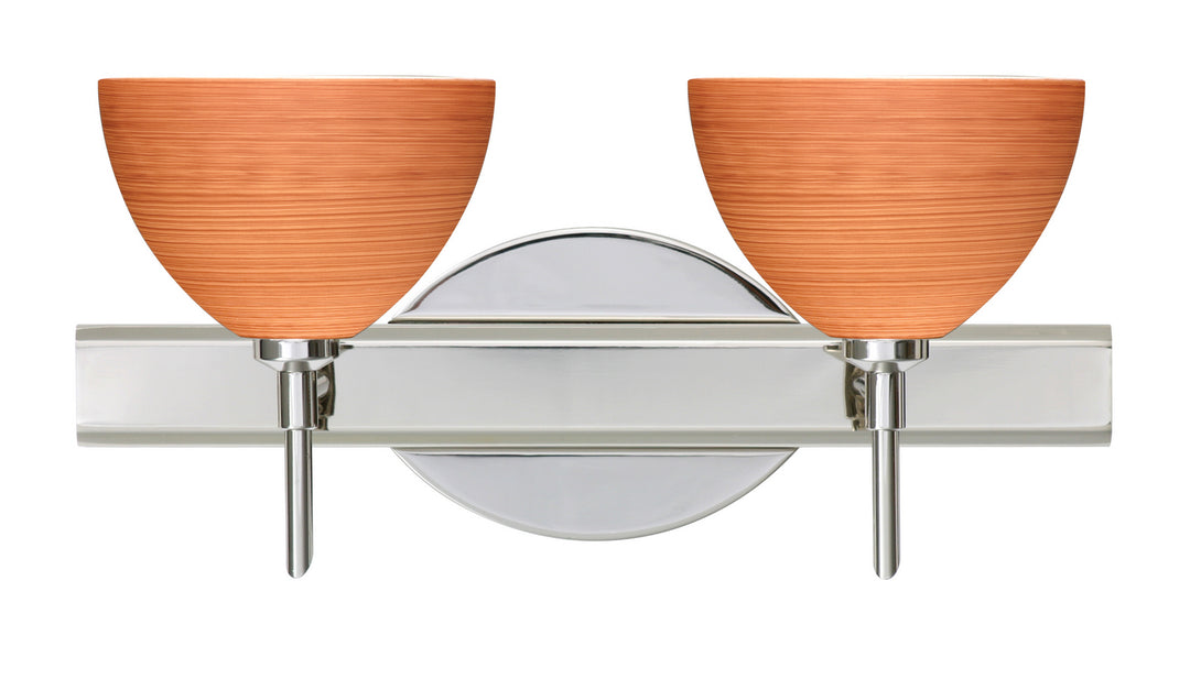 Besa Brella 2SW-4679CH-CR Bath Vanity Light 15 in. wide - Chrome