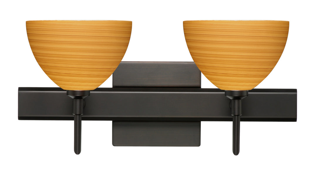 Besa Brella 2SW-4679OK-BR-SQ Bath Vanity Light 15 in. wide - Bronze