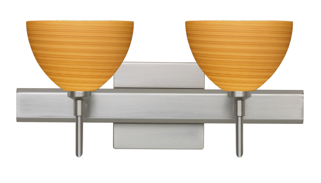 Besa Brella 2SW-4679OK-SN-SQ Bath Vanity Light 15 in. wide - Satin Nickel