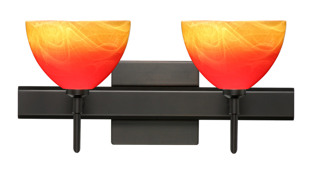 Besa Brella 2SW-4679SL-BR-SQ Bath Vanity Light 15 in. wide - Bronze