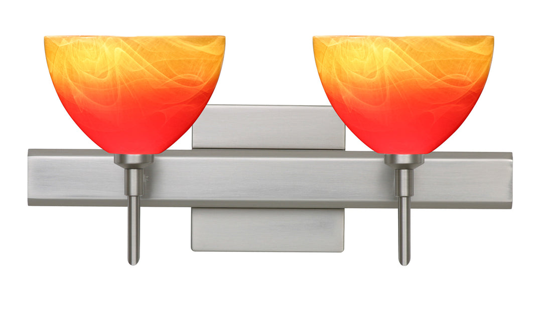 Besa Brella 2SW-4679SL-SN-SQ Bath Vanity Light 15 in. wide - Satin Nickel