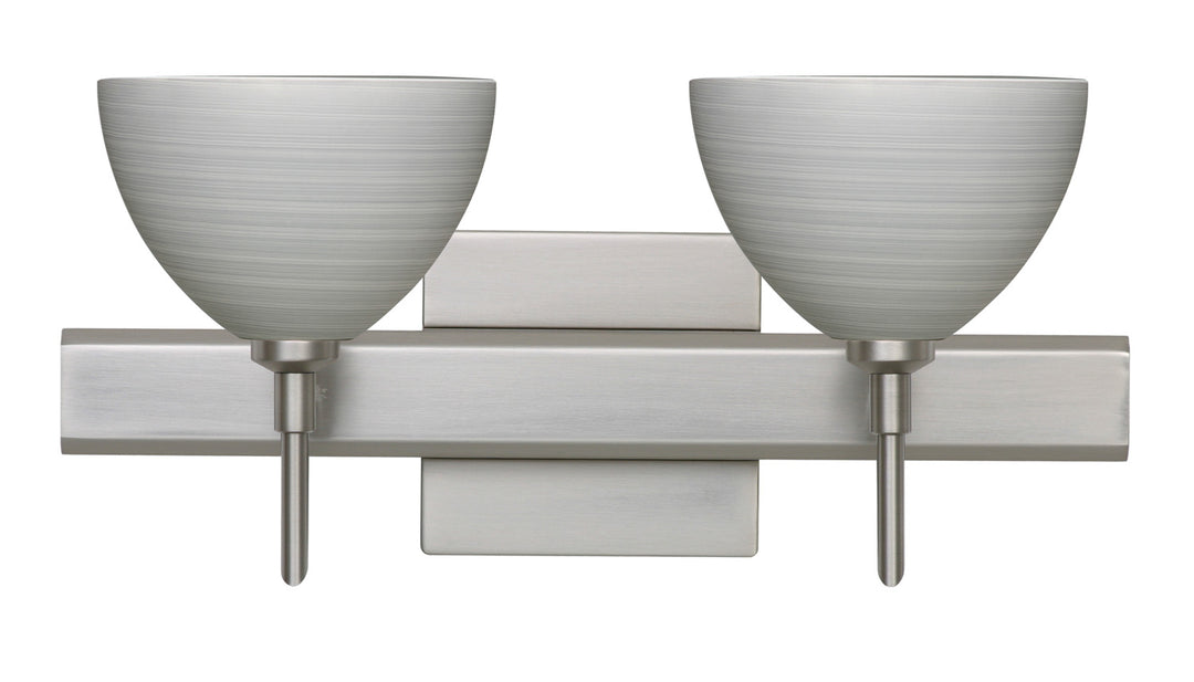 Besa Brella 2SW-4679TN-SN-SQ Bath Vanity Light 15 in. wide - Satin Nickel
