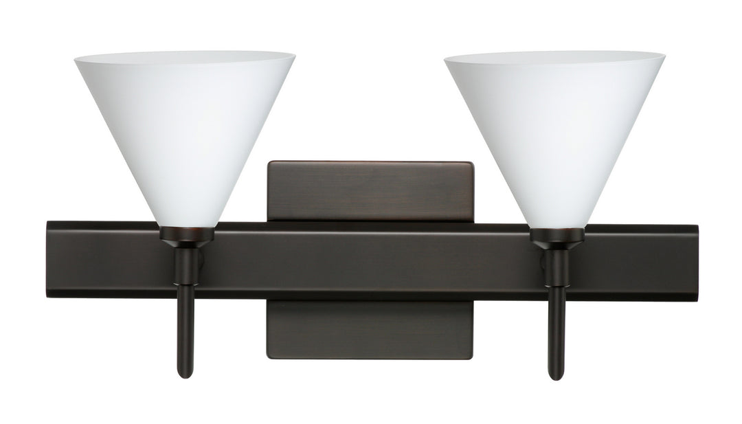 Besa Kani 2SW-512107-BR-SQ Bath Vanity Light 15 in. wide - Bronze
