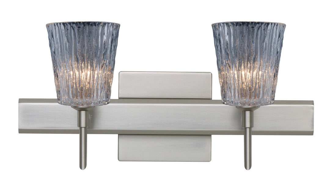 Besa Nico 2SW-512500-SN-SQ Bath Vanity Light 15 in. wide - Satin Nickel