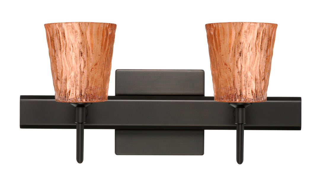 Besa Nico 2SW-5125CF-BR-SQ Bath Vanity Light 15 in. wide - Bronze