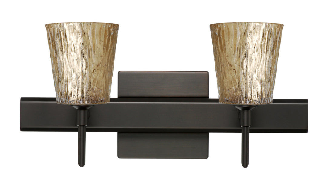 Besa Nico 2SW-5125GF-BR-SQ Bath Vanity Light 15 in. wide - Bronze