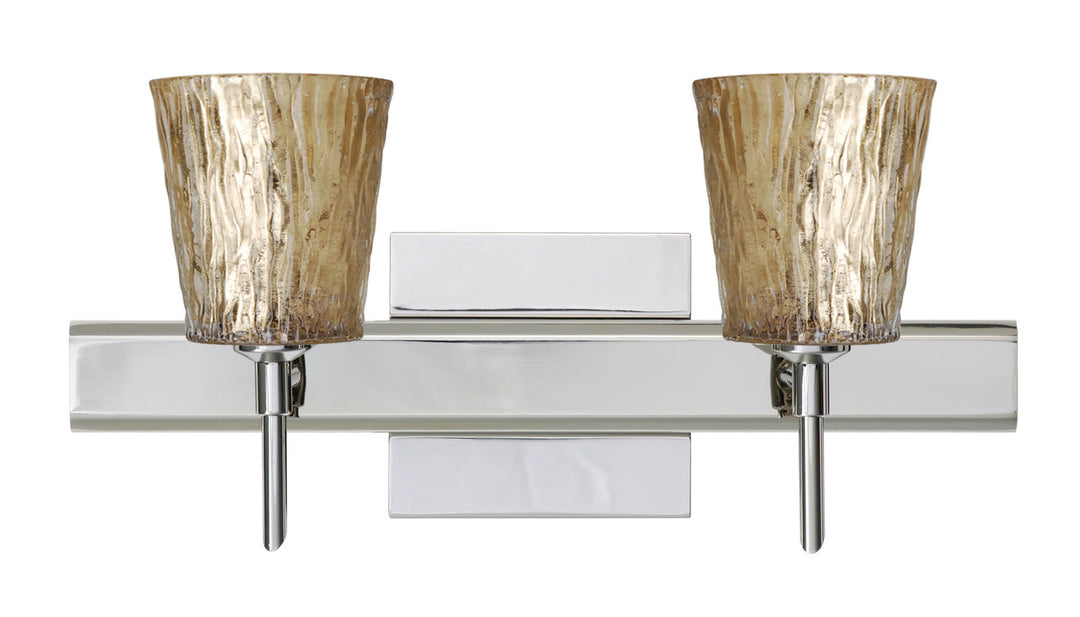 Besa Nico 2SW-5125GF-CR-SQ Bath Vanity Light 15 in. wide - Chrome