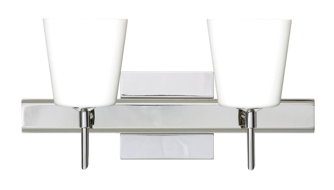 Besa Canto 2SW-513107-CR-SQ Bath Vanity Light 15 in. wide - Chrome