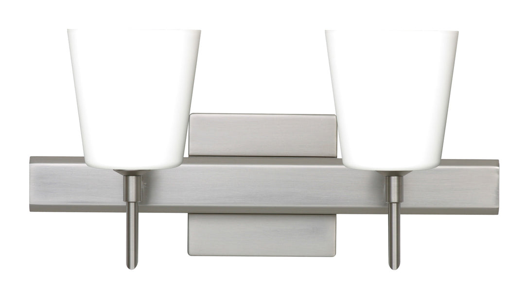 Besa Canto 2SW-513107-SN-SQ Bath Vanity Light 15 in. wide - Satin Nickel
