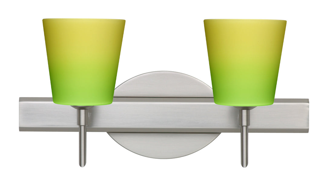 Besa Canto 2SW-5131GY-SN Bath Vanity Light 15 in. wide - Satin Nickel