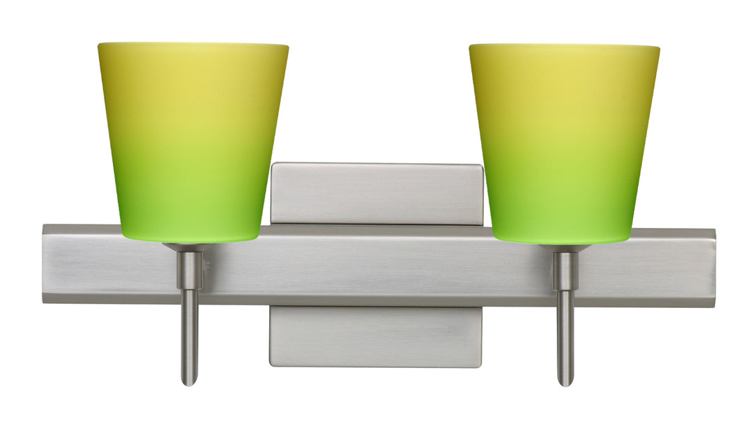 Besa Canto 2SW-5131GY-SN-SQ Bath Vanity Light 15 in. wide - Satin Nickel