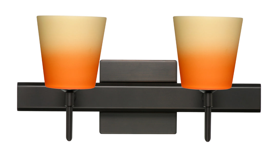 Besa Canto 2SW-5131OP-BR-SQ Bath Vanity Light 15 in. wide - Bronze